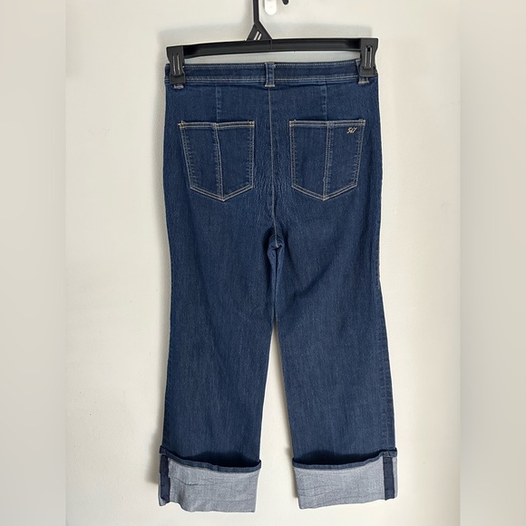 Cinq à Sept Cuffed Benji Pants Button Fly Dark Blue Size 4 - Picture 4 of 14